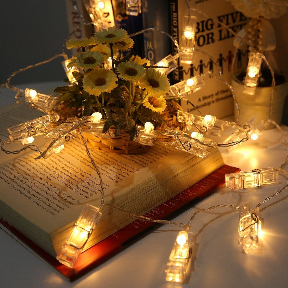 Starry Photo Holder String Lights Book Room Decor