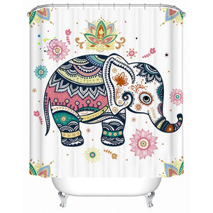 Open image in slideshow, Rainbow Elephant Shower Curtain
